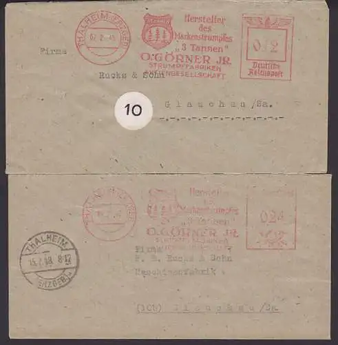 Strumpffabriken AFS Hersteller des Markenstrumpfes 3 Tannen, 7.2.45, 14.7.48, Währungsreform