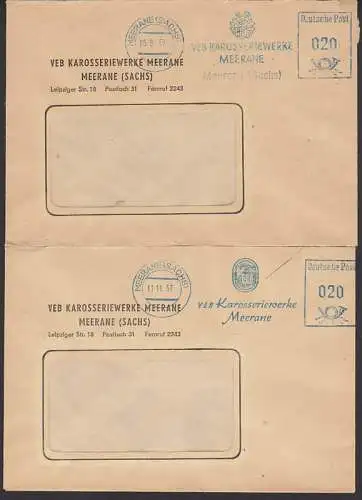 Meerane (Sachs) zwei AFS mit verschiedenem Einsatzstück 1957, Karosseriewerke