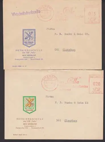 Meerane (Sachs) AFS VEB PALLA Betriebsschule mit ansprechenden Farbdruck 1968, Schere Spule