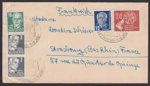 Wahlen in der DRR 1950, Auslandsbrierf aus Bernburg SSt. Festwoche 1. - 9- Juli (275)