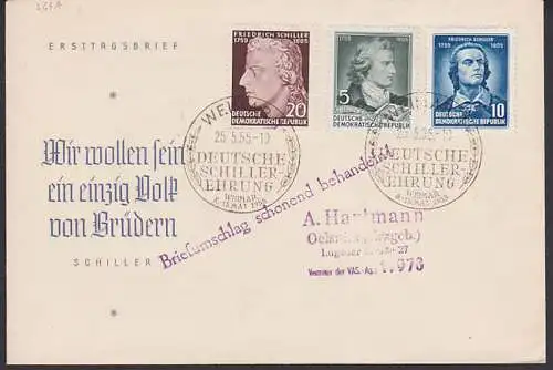Friedrich Schiller Ehrung 1955 SSt. 25.5.55  (464A)