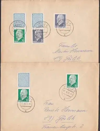 Rollenmarken Walter Ulbricht 5 und 10 Pfg. mit Blindfeld (846 R) Lubmin 1977