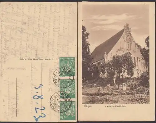 Altenkirchen Kirche Rügen, Ak aus Wiek 27..23 (244(3))