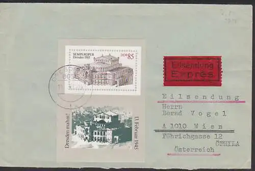 Semperoper Dresden neu und nach Zerstörung Block auf AuslandsEil-Sdg. (2928 Bl.)