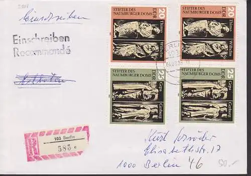 Stifter Naumburger Dom 20/25 Pfg Zdr. In MeF R-Brief aus Berlin (2808/09)