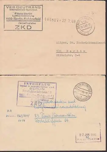 Berlin Schönefeld Zentralflughafen INTERFLUG, VEB DEUTRANS zwei R7 ZKD-St