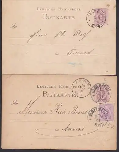 Elberfeld, Herdecke zwei GA 1877 nach Anvers, 2.6.1886