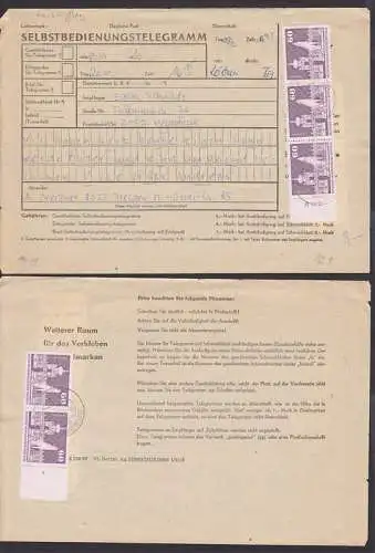 Selbstbedienungs-Telegramm frankiert mit 60 Pfg. Dresdner Zwinger über 3,- (1919) herrliche MeF