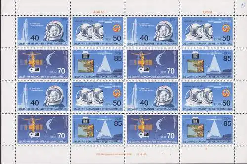 Schalterbogen Bemannter Weltraumflug (2464/71) postfrisch ungefaltet