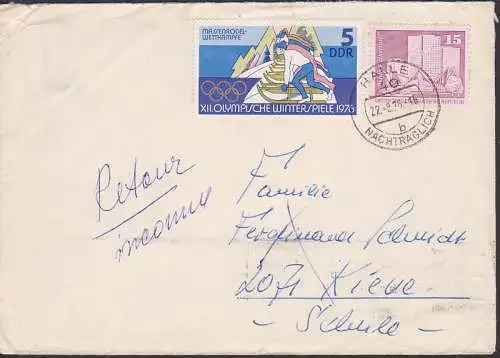 Halle Massenrodelwettkmpfe  5 Pfg. Olympische Winterspiele 1976, nachtrglich (entwertet)