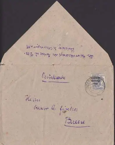 Perleberg 13.11.48 12 Pfg. SBZ-Aufdruck, Ausschnitt aus Ganzsache