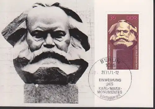 MC 1706 Karl-Marx-Monument in Karl-Marx-Stadt, Einweihung auf Photo 29.11.71, der "Nichel"