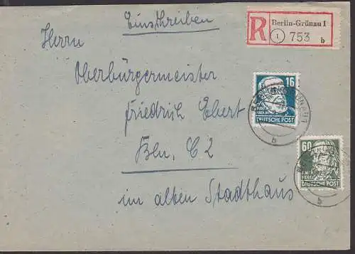 Berlin-Grnau Orts-R-Bf an den Oberbrgermeister Friedrich Ebert