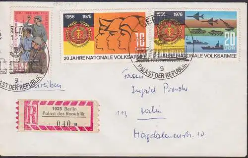 Berlin Palast der Republik - R-Zettel mit Marke aus Block 39 (1876), Ortsdoppelbrief