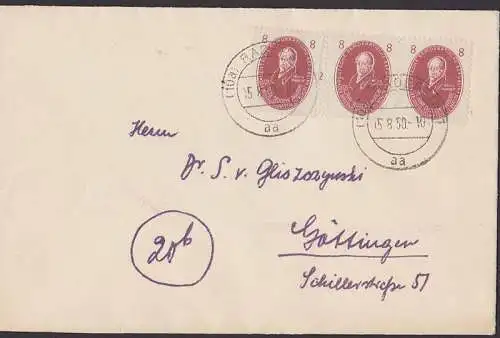 Akademie 8 Pfg als MeF auf Fernbrief aus Radebeul 15.8.50 nach Gttingen (264)