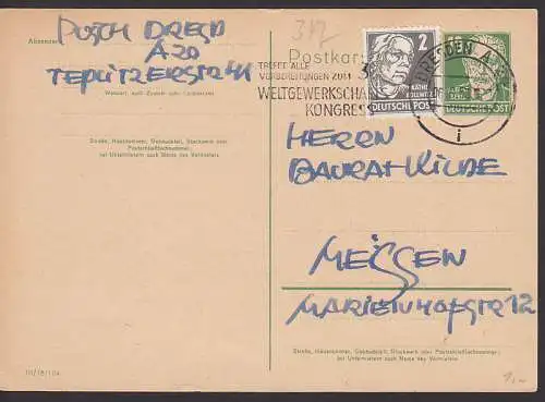 MWSt. Dresden Trefft alle Vorbereitungen zum Weltgewerkschaft Kongress auf GA