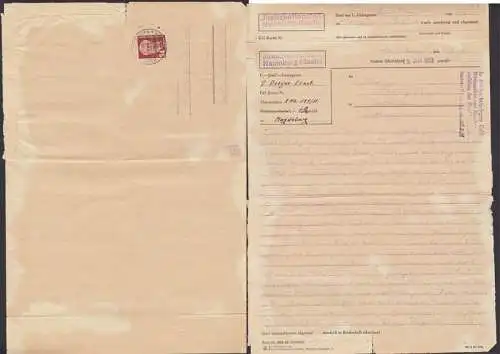 Justizhaftastalt Naumburg (Saale) seltenes Dokument 13. Juli 1952 mit Genehmigungsvermerk