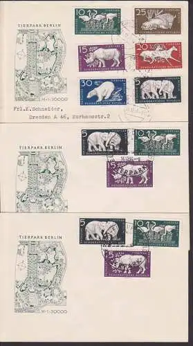 Tierpark Berlin 15 Pfg Spitzmaulnashorn je vom Ersttag14.12.56