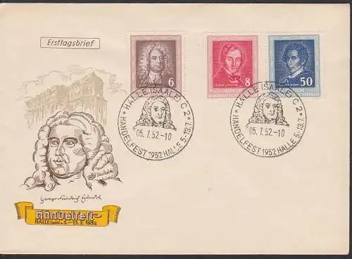 Hndelfest 1952 Halle 5.7.52 FDC