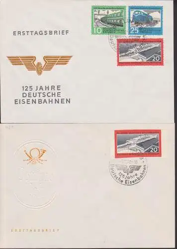 Deutsche Eisenbahn 125 Jahre auf FDC (mit 806B) SSt. 5.12.60