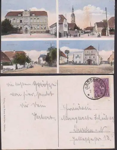 Zeithain Gruß aus mit Bahnhofsstrasse, Gasthof Stern, Röderau 7.5.22