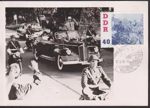 MC868 Titow und Ulbricht auf der Fahrt durch Berlin, Foto mit Polizei-Eskorde