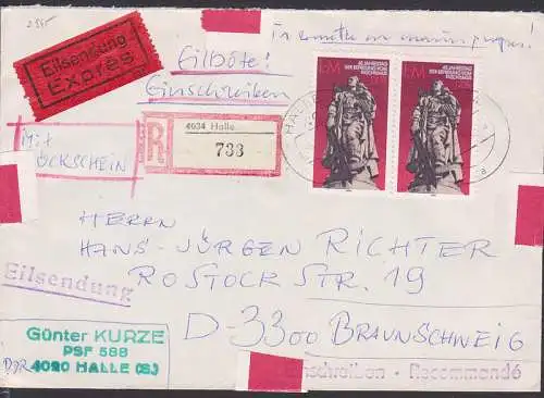 Befreiung vom Faschismus 1M in MEF (2945) auf R-Eil-Rsdg aus Halle n. Braunschweig