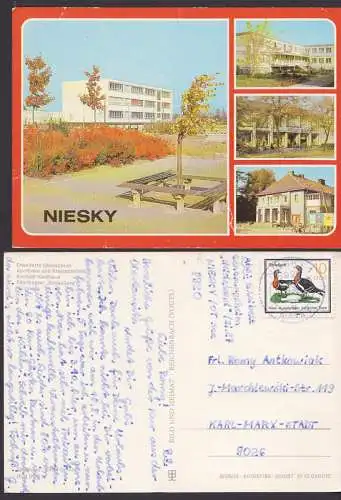 Niesky 4-Bilderkarte Kontaktkaufhaus, EOS, Filmtheater Schauburg