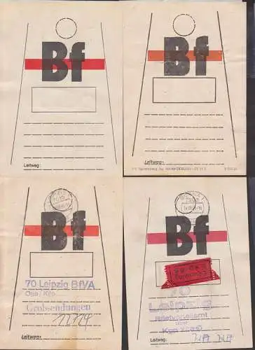 Borna, Leipzig zwei Beutelfahnen 1991 Grobsendungen, mit / ohne Dv