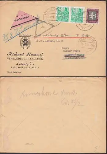 Annahme verweigert, NN-Brief aus Leipzig nach Ketzin von Buchhandlung Hummel