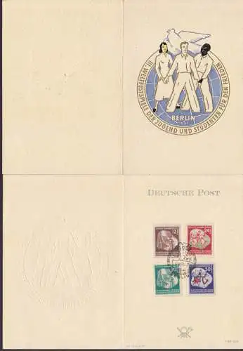 Weltfestspiele der Jugend Berlin 1951 amtliche Faltkarte (289/92)