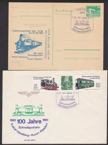 Freital-Hainsberg - Kurort Kipsdorf GA mit priv. Zudruck, SSt. Schmalspurbahn 1983