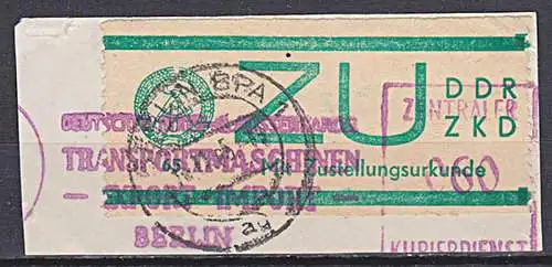 ZKD E1 Zustellungsurkunde gestempelt used Briefstück, ZKD-AFS