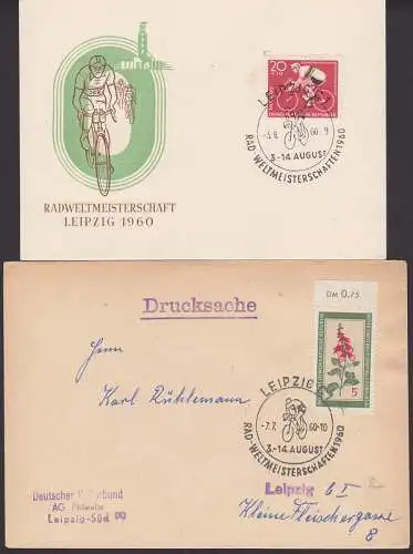 Rad-Weltmeisterschaft 1960 SSt. Leipzig bike, Schmuckkarte, Ds