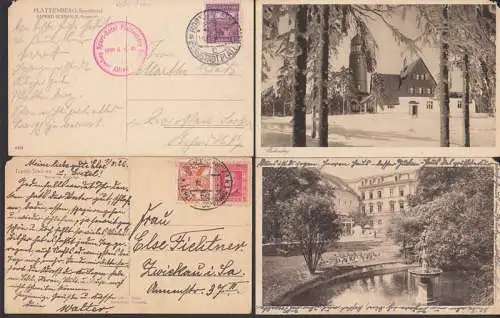 Teplitz-Schönau Plattenberg Sporthotel mit Bergwirt-Stempel, Velky Zvon, zweisprachige St