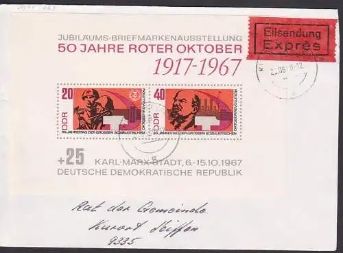 Oktoberrevolution 50 Jahre Roter Oktober Orts-Eil-Bf (Bl. 26)
