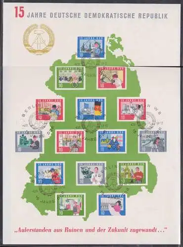 Auferstanden aus Ruinen, der größte Block 15 Jahre DDR mit SSt. Berlin 6.10.64 (Bl. 19)