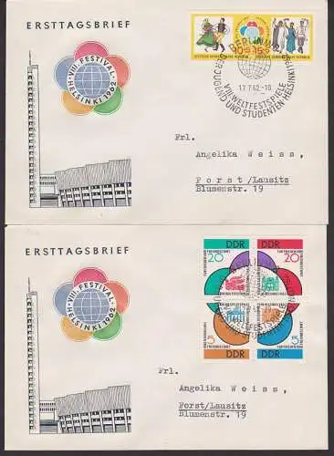Weltfestspiele in Helsinki 1962 (901/06), je Zdr. bzw. Viererblock