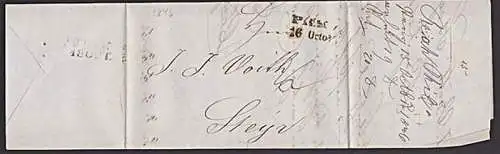 Prag 16. Octo (1846) nach Steyer, Faltbrief