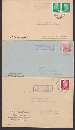 Beerfelde, Eggersdorf üb. Fürstenwalde (Spree) Jühnsdorf über Zossen, Poststellenstempel