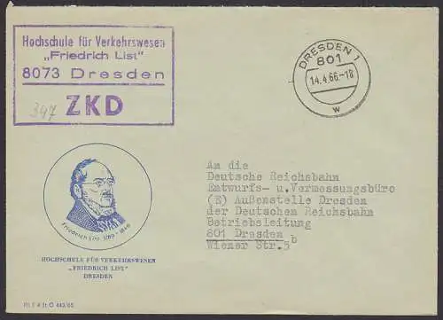 HfV Friedrich List Dresden R4 ZKD-St. 14.4.66, Verkehrshochschule