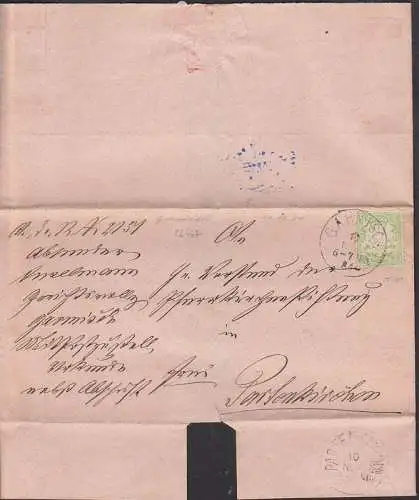 Garmisch - Bayern, 3 Pfg. auf Falt-Bf nach Partenkirchen 1884