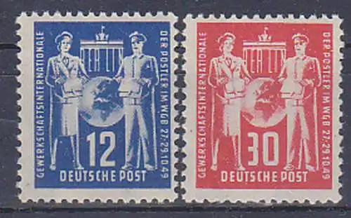 Postler mit Brandenburger Tor und Weltkugel (243/44) **