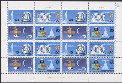 Schalterbogen Bemannter Weltraumflug (2464/71) postfrisch ungefaltet
