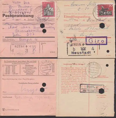 Döllen üb. Neustadt,  Karl Liebknecht DDR 675 Einzahlungsauftrag Giro 18.4.59, Berlin-Pankow PA mit G. F. Händel