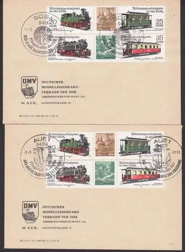 Schmalspurbahnen in der DDR (2562/65) Umschläge Modelleisenbahn-Verband, SSt. Sosa