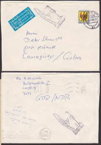 Wappen Potsdam 50 Pfg. auf Auslands-Bf aus Leipzig (2935)