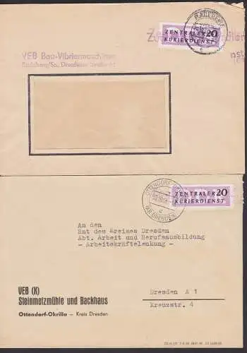 Ottendorf-Okrilla, Radeberg, ZKD-Bfe mit Z1 Gummist. Zentaler Kuriedienst überstempelt