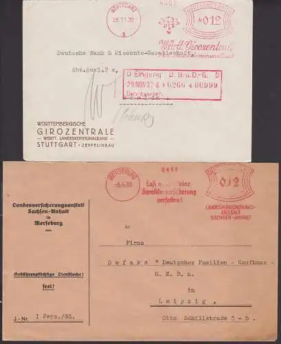 Stuttgart Girozentrale, Merseburg Landesversicherungsanstalt, zwei AFS 1932, 1933