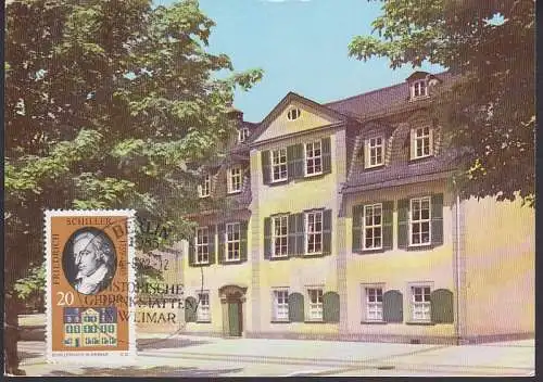 MC 1858 Friedrich Schiller 20 Pfg auf Ak Schillerhaus Weimar